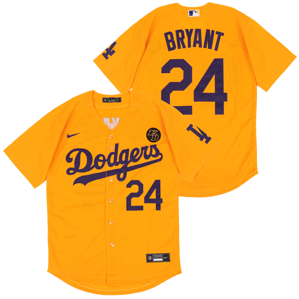 2020 Men Los Angeles Dodgers 24 Bryant yellow Nike Game MLB Jerseys